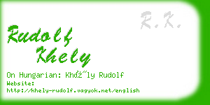 rudolf khely business card